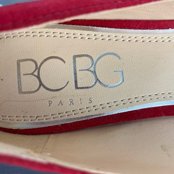 BCBG Paris Zuzux Studded Ballet Flats Women Size 7.5B Red Pointed Toe Celeb Glam - Picture 10 of 12